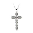 925 Sterling Silver Cross Pendant With White Cubic Zircon And Necklace