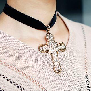 Crisscross Choker Necklace N70264 - Gold - One Size