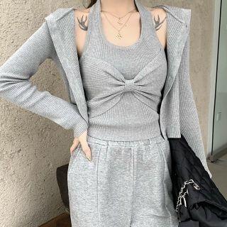 Bow Tank Top / Cardigan / Sweatpants