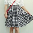 Tartan-plaid Flare Skirt