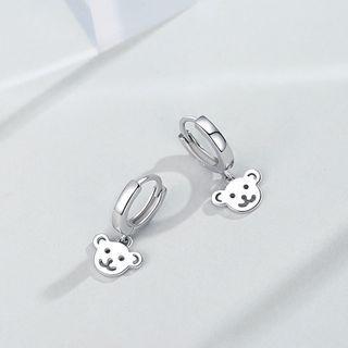 Bear Sterling Silver Dangle Earring 1 Pair - Silver - One Size