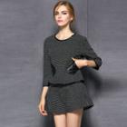 Set: 3/4-sleeve Dotted Top + Shorts