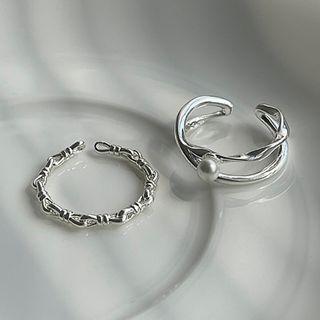 Faux Pearl Layered Alloy Ring / Irregular Alloy Ring
