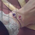 Faux Crystal Bead String Bracelet