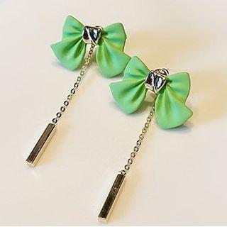 Butterfly Ear Stud 1 Pair - Gold & Green - One Size