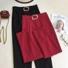 Cropped Chiffon Straight-cut Pants