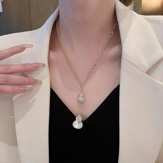 Gourd Shell Pendant Stainless Steel Necklace