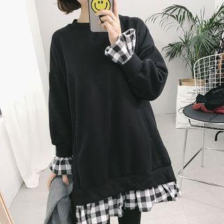 Mock Two Piece Pullover A-line Dress