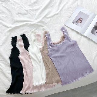 Lace-trim Knit Sleeveless Top