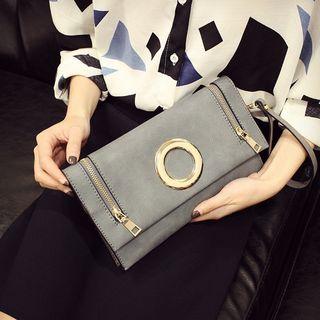 Zipper Hoop Accent Clutch