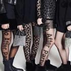 Lettering Tights Black - One Size