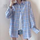 Applique Tank Top / Plaid Shirt