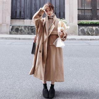 Plain Zipped Long Coat