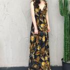 Sleeveless Floral-print Maxi Dress