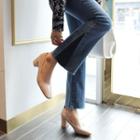 Fray-hem Contrast-trim Boot-cut Jeans