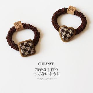 Heart Houndstooth Hair Tie