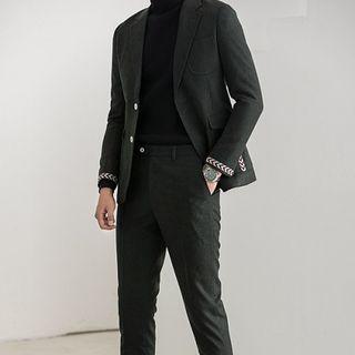 Set: Pocketed Button Blazer + Dress Pants