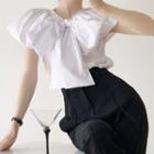 Short-sleeve Bow Puffy Top