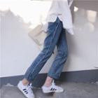 Loose-fit Washed Boot-cut Jeans