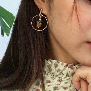 Asymmetric Squirrel Hoop Drop Earring / Clip-on Earring