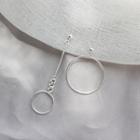 Non-matching 925 Sterling Silver Hoop Dangle Earring 1 Pair - 925 Silver - With Silver Earring Backs - Silver - One Size