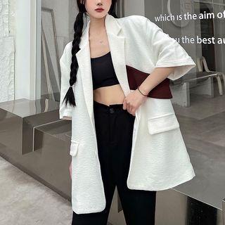Short-sleeve Two-tone Blazer