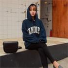 Letter-patch Boxy Hoodie