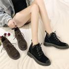 Cap-toe Lace-up Ankle Boots