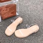 Low-heel Transparent Strap Sandals