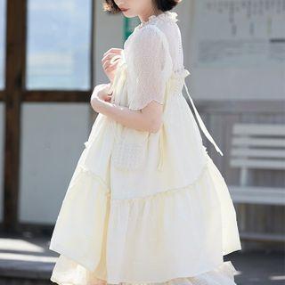 Tiered Mini A-line Overall Dress