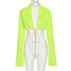 Cropped Light Open Front Jacket