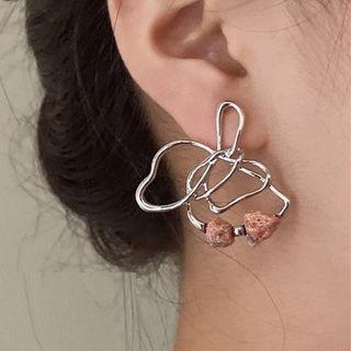 Faux Gemstone Alloy Alloy Earring 1 Pair - Silver - One Size