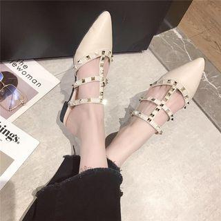 Studded Faux Leather Mules