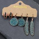 3 Pair Set: Alloy Dangle Earring (assorted Designs) 3 Pairs Set - As Shown In Figure - One Size
