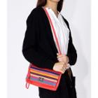 Multicolor Stripe Twist-lock Convertible Handbag Red - One Size