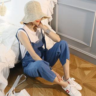 Tie-strap Denim Jump Pants