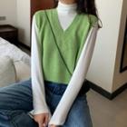 V-neck Sweater Vest / Turtleneck Knit Top