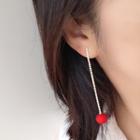 Bead Drop Clip On Earring 1 Pair - Red - One Size