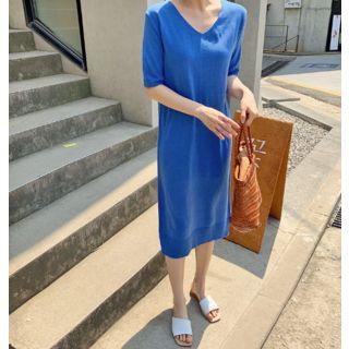 V-neck Summer Sweater Dress