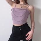 Letter Embroidered Chained Camisole Top