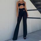 Spaghetti Strap Cut-out Bootcut Jumpsuit