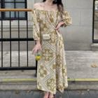 Puff-sleeve Off-shoulder Crop Dress
