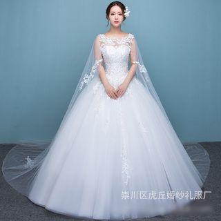 Lace Trained Wedding Ball Gown