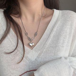 Heart Necklace Xl1271 - Silver - One Size