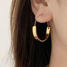 Stainless Steel Hoop Earring 1 Pair - Gold - One Size