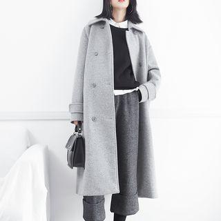 Double-breasted Collared Wool Coat