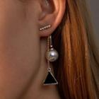 Geometric Drop Earring 1 Pair - 01-1362 - Black - One Size