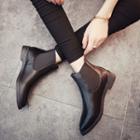 Pointy-toe Paneled Ankle Boots