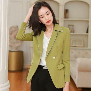 One-button Blazer / Long-sleeve Blouse / Dress Pants / Set