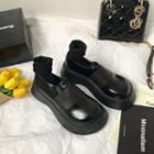 Plain Faux Leather Platform Shoes